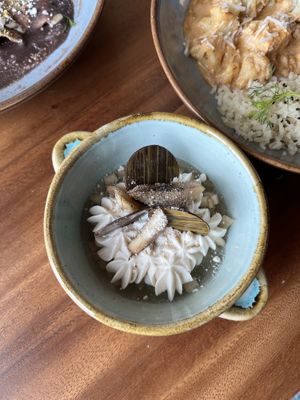 Pear and rosemary dessert  at The House of AïA in Playa Del Carmen