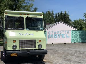 Baba truck parked out front at Baba's Outpost in Kerhonkson