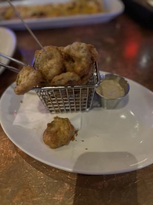 Fried pickles with vegan aioli   at Walt Disney World - City Works in Lake Buena Vista