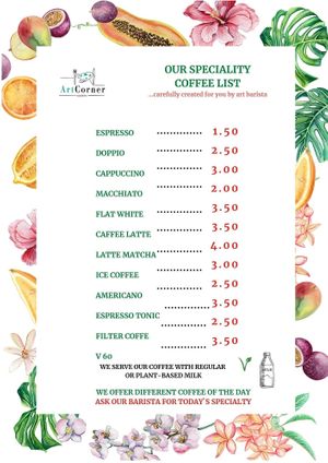 Our сollection of Specialty coffee at Art Food Corner in Funchal