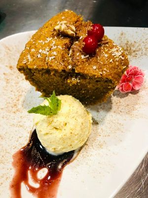 Our carrot cake at Art Food Corner in Funchal