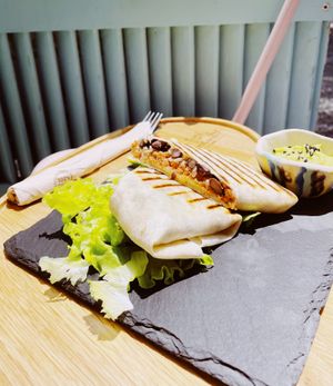 Mexican style vegetarian wrap at Art Food Corner in Funchal