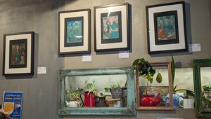 Artwork on the walls at Art Food Corner in Funchal