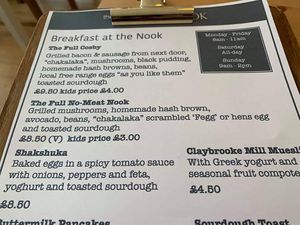 Options at The Cook in The Nook in Cosby
