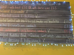 Some great vegan and vegetarian specials   at The Cook in The Nook in Cosby