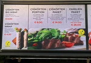 Speisekarte at Çiğköftem in Oberhausen