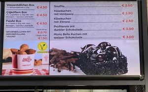 Speisekarte at Çiğköftem in Oberhausen