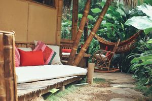 Ensuite for two people, terrace at Yay Sustainable Restaurant Lodge in Magdalena