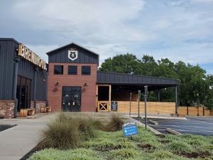 Covered Patio at Bear King Brewing Company in Marble Falls