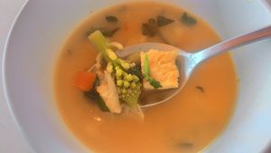 Vege soup *great* at Loving Hut in Menton
