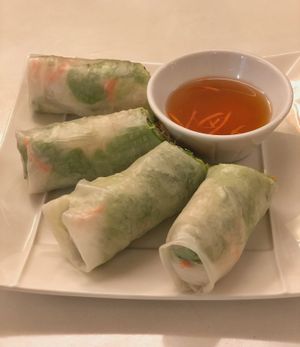 Summer rolls  at Loving Hut in Menton