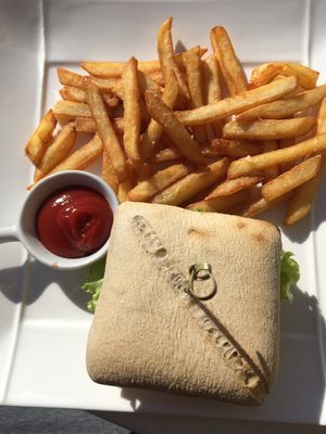 Vegan burger  at Loving Hut in Menton