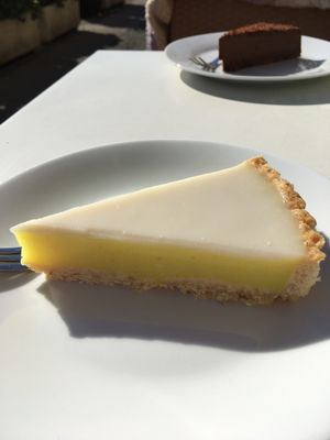 Lemon pie  at Loving Hut in Menton