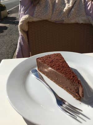 Chocolate cheesecake  at Loving Hut in Menton