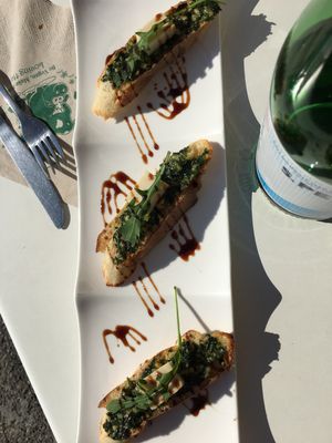 Vegan crostini  at Loving Hut in Menton
