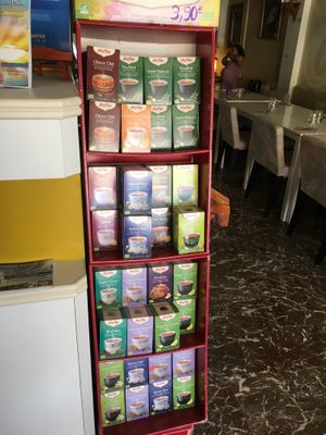 Yogi tea selection  at Loving Hut in Menton