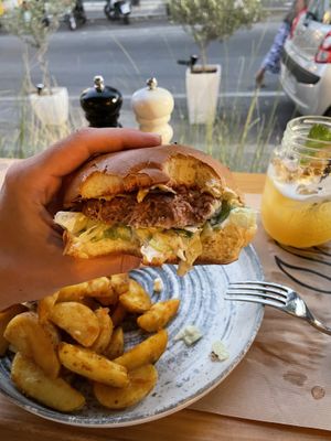 Soft homemade bun at The Finch in Santorini