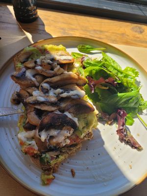Vegan toast at The Finch in Santorini