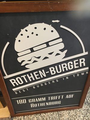 Sign at Rothen-Burger in Rothenburg Ob Der Tauber