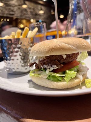 Ultimate vegan burger with vegan bacon & mayo - delicious!!!  at Cuan Mor in Oban