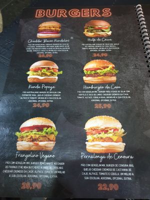 Burger menu at Kundalini do Cerrado - Asa Norte in Brasilia
