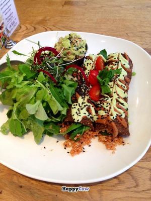 Enchiladas, the fusion dish at Crudessence - Mackay in Montreal
