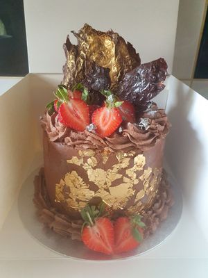 Vegan chocolate cake with whipped Belgian chocolate gnash at Simplicity in Cullybackey