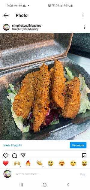 Home made Vegan goujons at Simplicity in Cullybackey