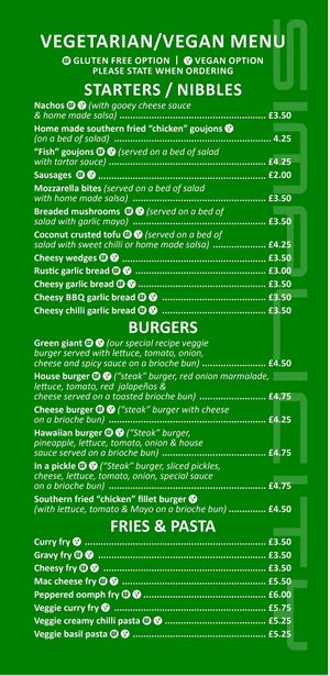 Vegan Menu part 1 at Simplicity in Cullybackey