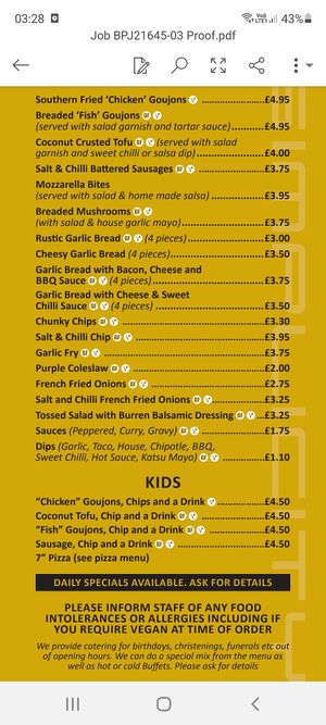 2022 menu at Simplicity in Cullybackey