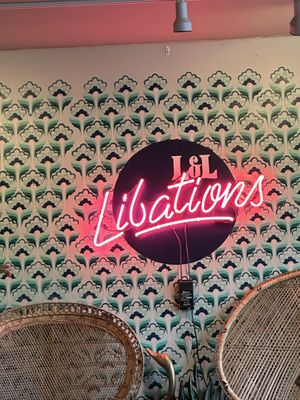 Libations indoor sign   at L&L Libations in Bellingham