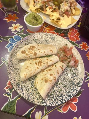 Vegan mushroom quesadilla  at La Rosa Negra in Madrid