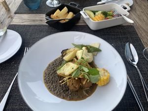 Love the lentil meatballs. at Avista Restaurant in Funchal