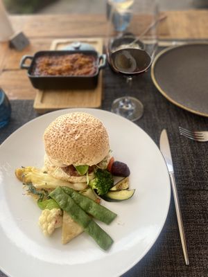 Vegan hamburger   at Avista Restaurant in Funchal