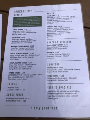 Menu  at Emmi's Kitchen in Augsburg