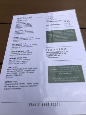 Menu  at Emmi's Kitchen in Augsburg