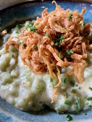 Spätzle aus Spinat mit „Käsesoße" at Emmi's Kitchen in Augsburg