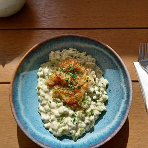 Spinach spaetzle at Emmi's Kitchen in Augsburg