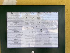 Menu outside of restaurant   at Café Janis in Lisbon