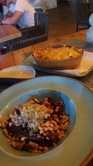 Vegan lasagna and beetroot salad no cheese at Vrata O Grada in Trogir