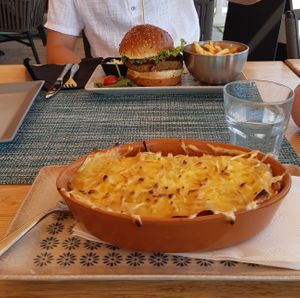 vegetable lasagne and veggy burger - both vegan at Vrata O Grada in Trogir