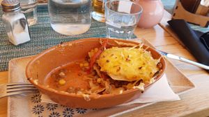 lasagne with vegan cheese, lentils chickpeas, corn and more vegetable at Vrata O Grada in Trogir