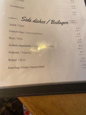 Side dishes   at Vrata O Grada in Trogir