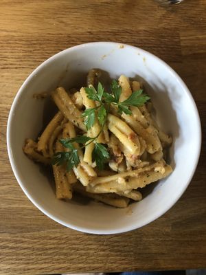 Troffie ala trapanese at Lanbroa in Pamplona