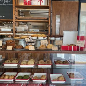 Freshly cooked cookies and muffins  at Ovgo B.A.K.E.R Edo St in Tokyo