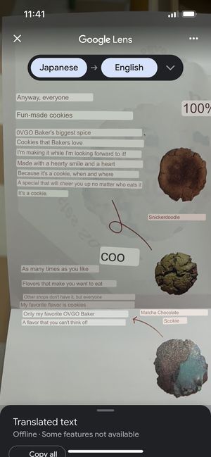 Cookie menu - translated by Google translate (notoriously sketchy…)  at Ovgo B.A.K.E.R Edo St in Tokyo