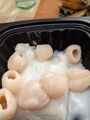 Sticky rice with lychee at Vegan Thai Co in Longmont