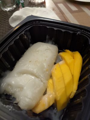 Sticky rice with mango at Vegan Thai Co in Longmont