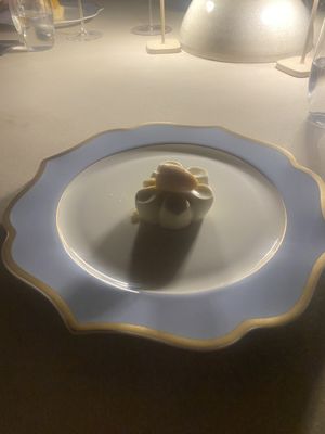 Coconut cheesecake with sorbet  at Pelegrini in Sibenik