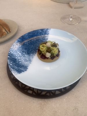 Chickpea base, zucchini stuff  at Pelegrini in Sibenik